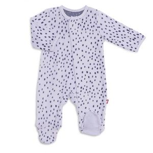 MAGNETIC ME PAINTED DOTS VELOUR MAGNETIC FOOTIE - 3-6 MONTHS